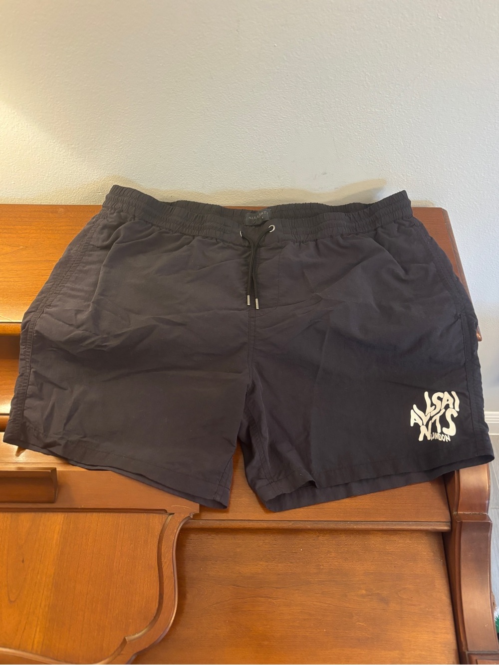 AllSaints Jet Black Orlando Swim Shorts